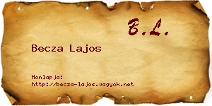 Becza Lajos névjegykártya